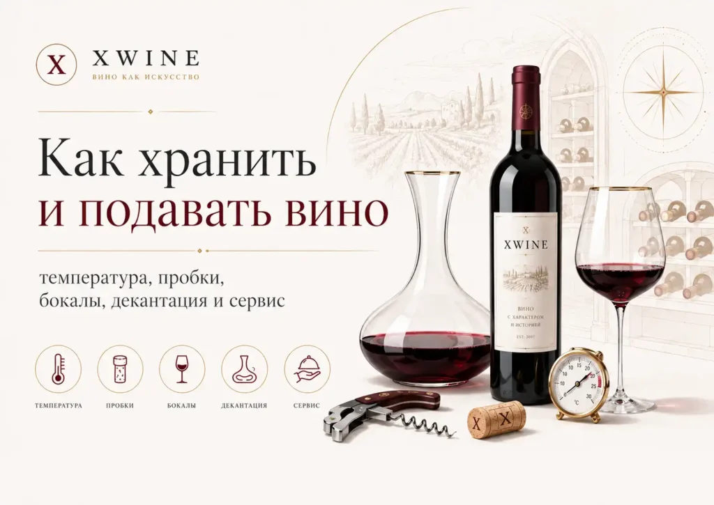 Как хранить и подавать вино - температура и пробки, бокалы, декантация и сервис