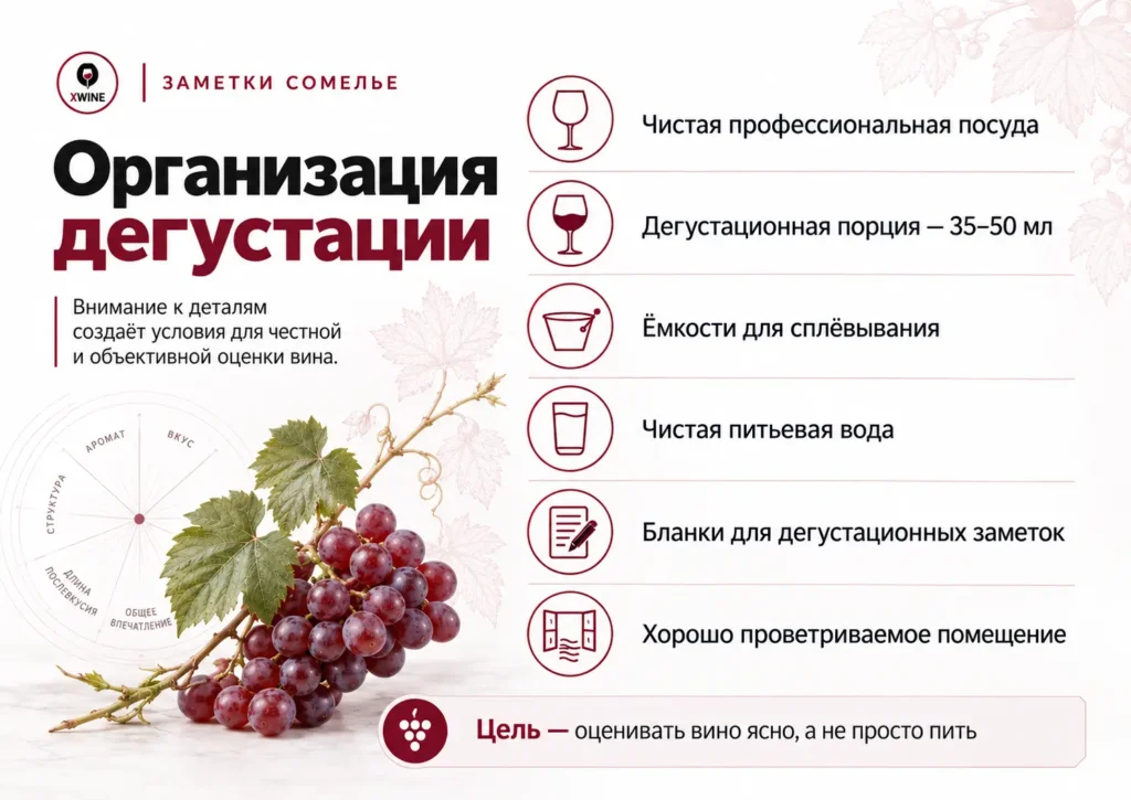 Организация винной дегустации: подача и порядок бокалов