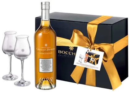 Граппа Cantina Privata Bocchino 1988 47,6% 0,7 л Gift Pack with 2 glasses — Италия
