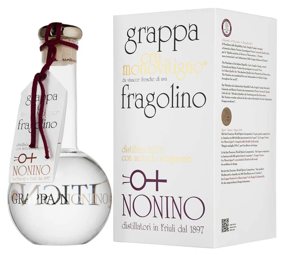 Граппа Cru Monovitigno Fragolino в подарочной упаковке, 0,5 л — Италия