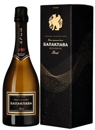 Игристое вино Балаклава Брют Резерв в подарочной упаковке, Золотая Балка, 0,75 л — Россия