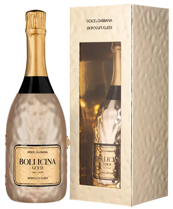 Игристое вино Bollicina Gold Dolce & Gabbana Rose Brut в золотом футляре, Donnafugata, 0,75 л — Италия
