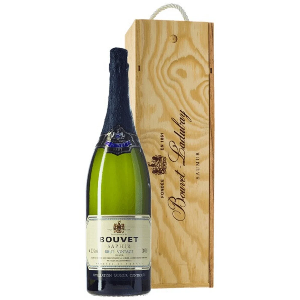 Игристое вино Bouvet Saphir Brut Vintage (wooden gift box) 3, 3 л — Франция