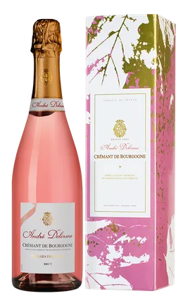 Игристое вино Cremant de Bourgogne Brut Rose в подарочной упаковке, Andre Delorme, 0,75 л — Франция