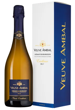 Игристое вино Cremant de Bourgogne Cuvee Excellence Blanc Brut в подарочной упаковке, Veuve Ambal, 0,75 л — Франция