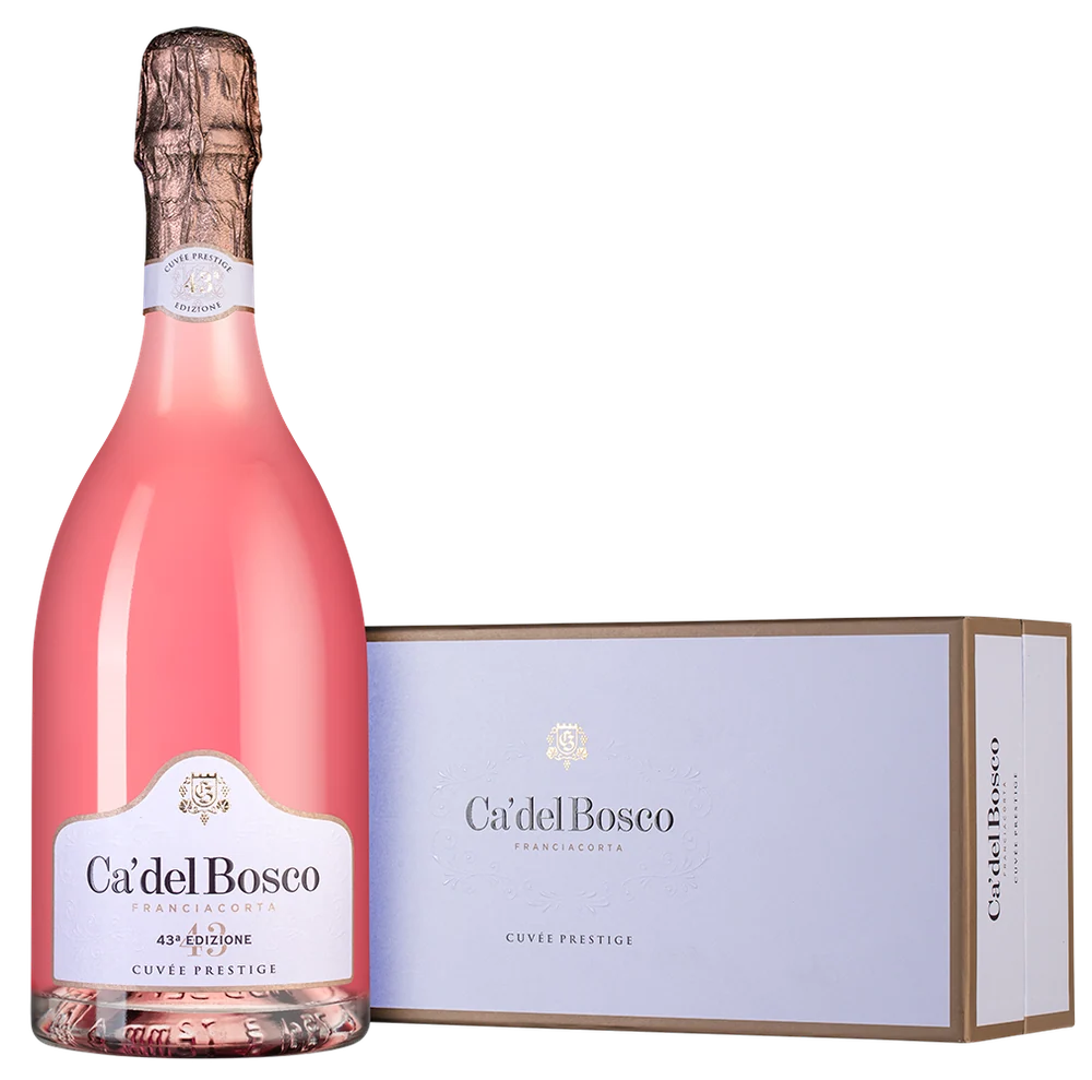 Игристое вино Franciacorta Cuvee Prestige Brut Rose в подарочной упаковке, Ca'Del Bosco, 0,75 л — Италия