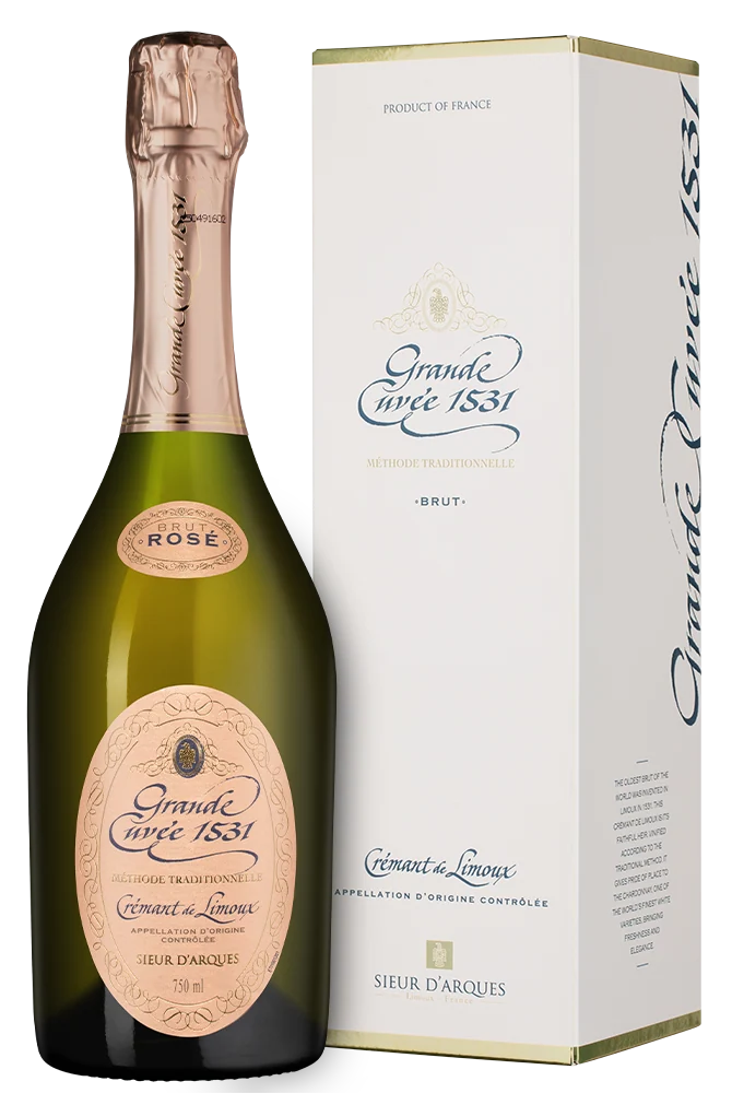 Игристое вино Grande Cuvee 1531 Cremant de Limoux Rose в подарочной упаковке, Aimery Sieur d’Arques, 0,75 л — Франция