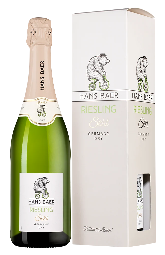 Игристое вино Hans Baer Riesling Sekt в подарочной упаковке, Weinkellerei Hechtsheim, 0,75 л — Германия