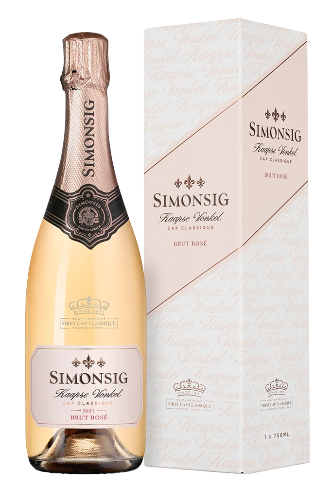 Игристое вино Kaapse Vonkel Brut Rose в подарочной упаковке, Simonsig, 0,75 л — ЮАР