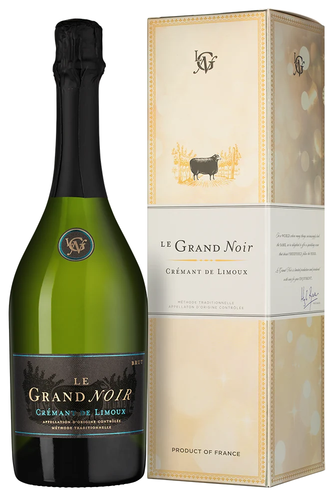 Игристое вино Le Grand Noir Cremant de Limoux в подарочной упаковке, 0,75 л — Франция