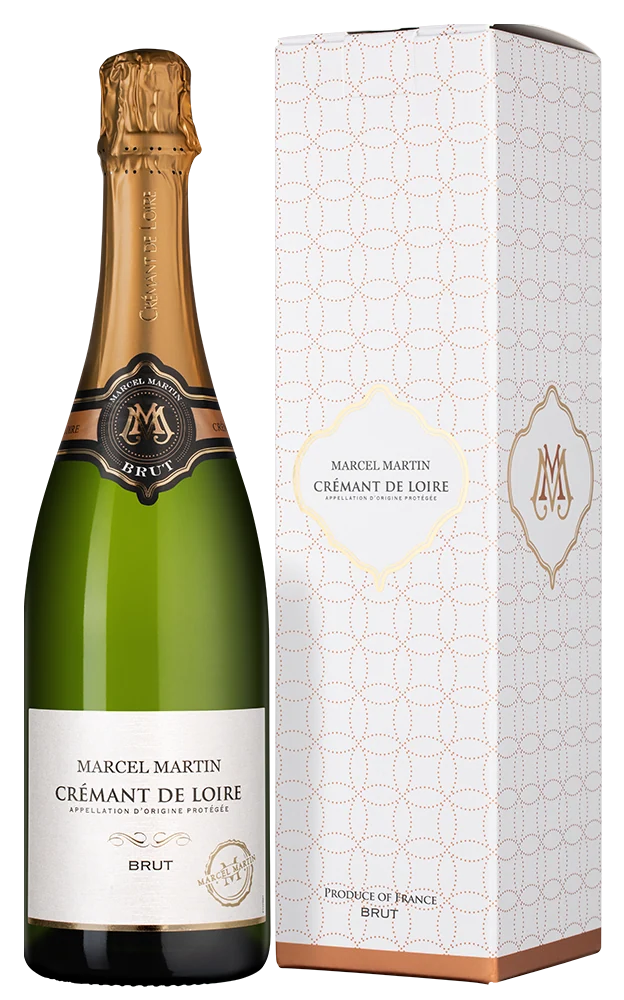 Игристое вино Marcel Martin Cremant de Loire Brut White в подарочной упаковке, 0,75 л — Франция
