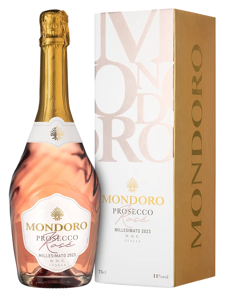 Игристое вино Mondoro Prosecco Rose в подарочной упаковке, 0,75 л — Италия