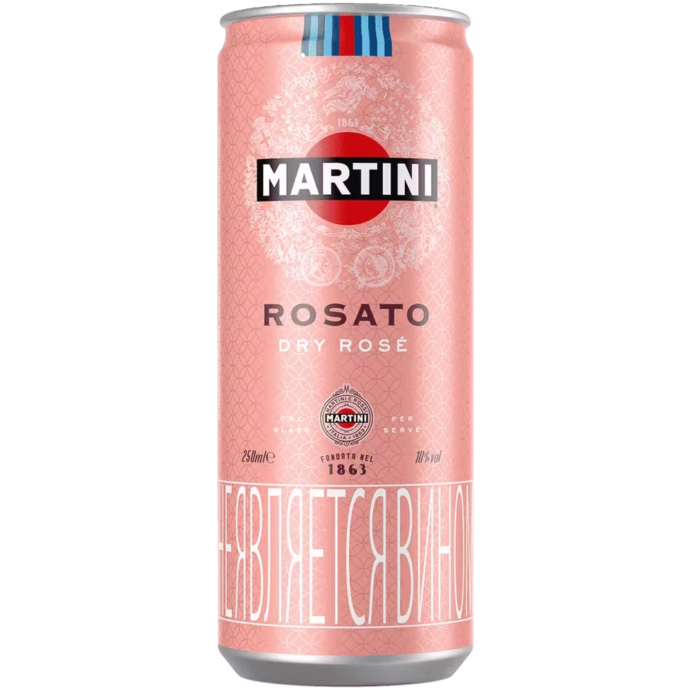 Напиток винный игристый Martini Rosato розовый полусухой 0,25 л ж/б — Италия