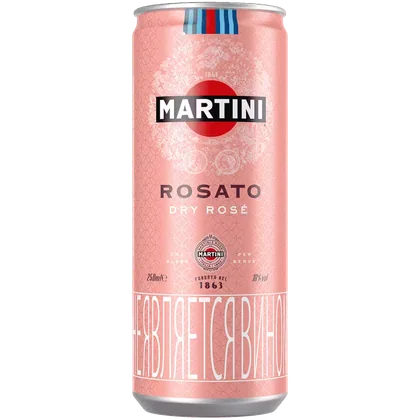 Напиток винный игристый Martini Rosato розовый полусухой 0,25 л ж/б — Италия