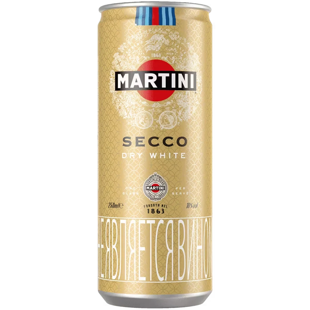 Напиток винный игристый Martini Secco белый полусухой 0,25 л ж/б — Италия