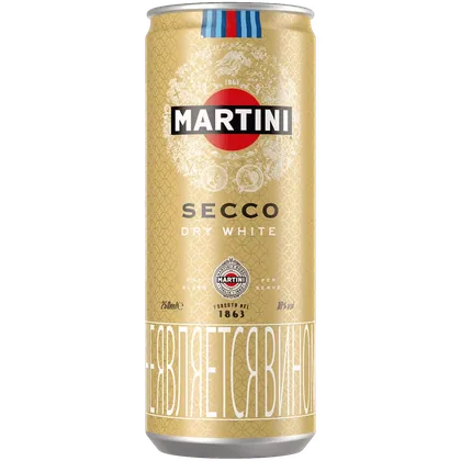 Напиток винный игристый Martini Secco белый полусухой 0,25 л ж/б — Италия