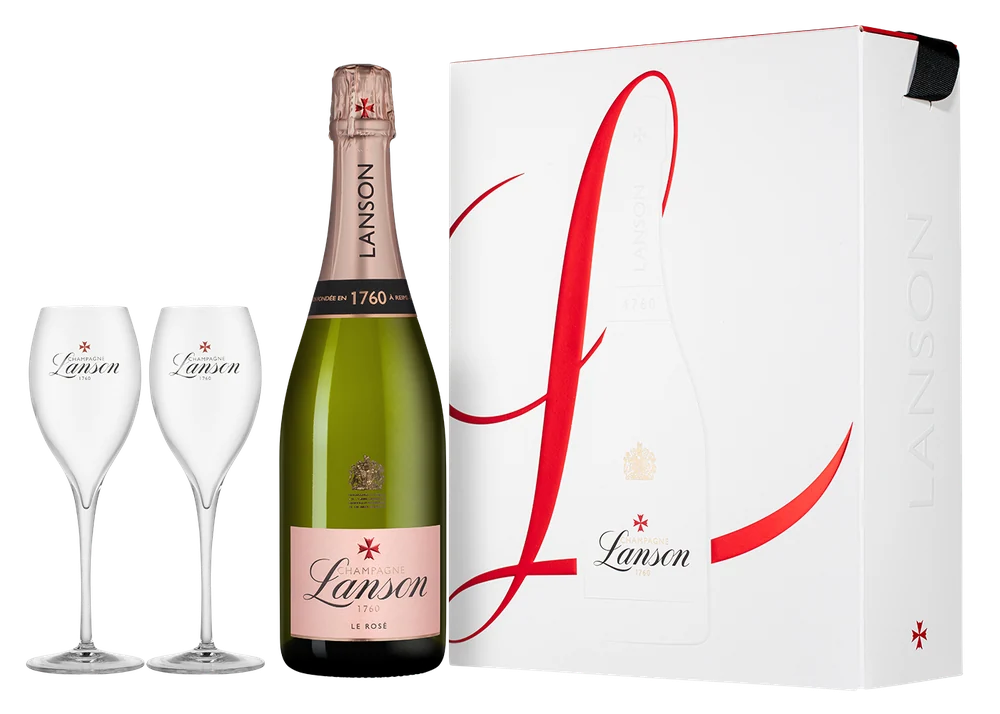 Шампанское Le Rose Brut в подарочной упаковке, Lanson, 0,75 л — Франция