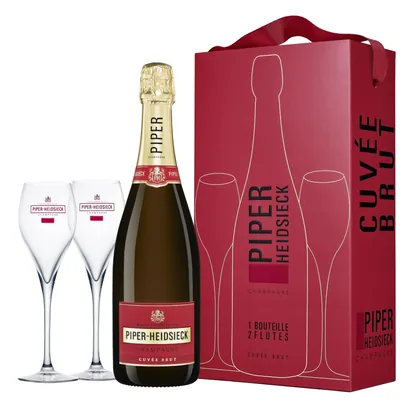 Шампанское Piper-Heidsieck Brut (gift box set с 2-мя бокалами), 0,75 л — Франция