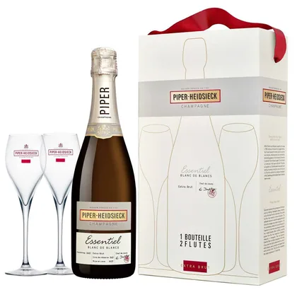 Шампанское Piper-Heidsieck Essentiel Blanc de Blancs Extra Brut (gift box set с сумкой и 2-мя бокалами), 0,75 л — Франция