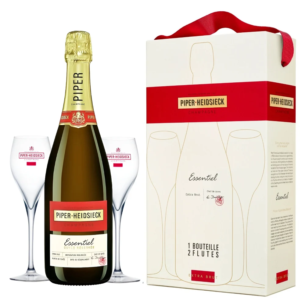 Шампанское Piper-Heidsieck Essentiel Cuve Reserve (gift box set с сумкой и 2-мя бокалами), 0,75 л — Франция