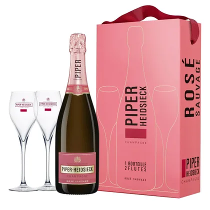 Шампанское Piper-Heidsieck Rose Sauvage Brut (gift box set с сумкой и 2-мя бокалами), 0,75 л — Франция