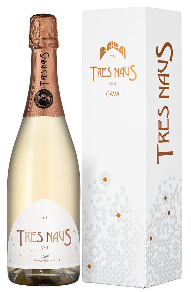 Игристое вино Tres Naus Brut Rosado в подарочной упаковке, Cellers Domenys, 0,75 л — Испания