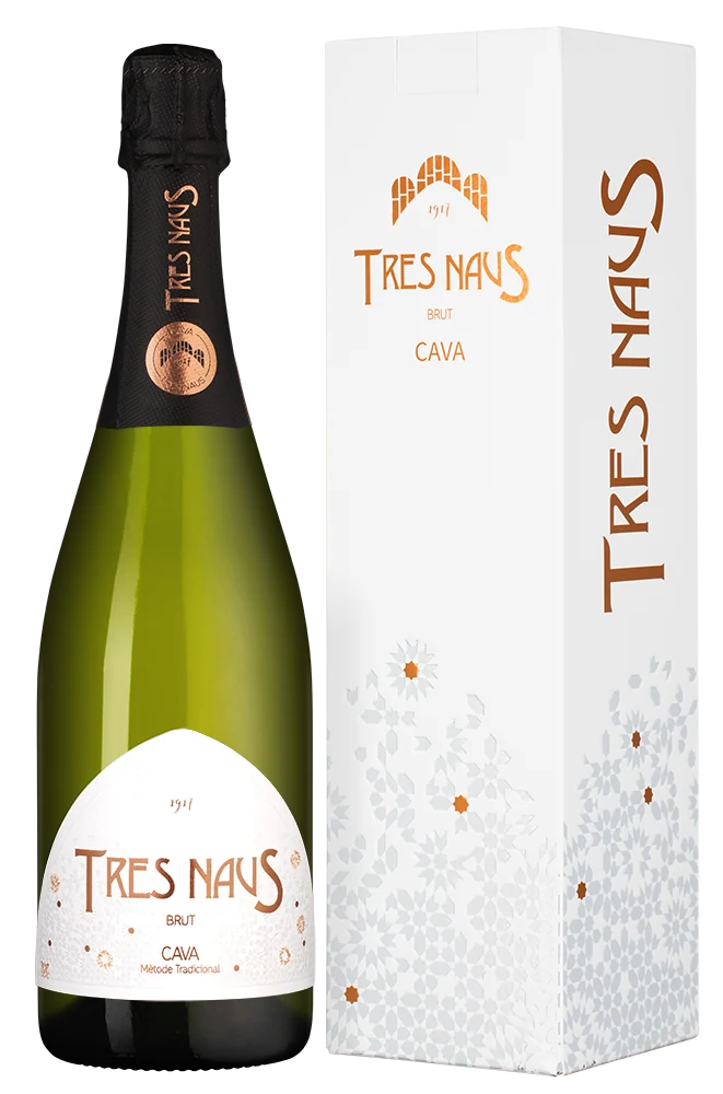Игристое вино Tres Naus Brut в подарочной упаковке, Cellers Domenys, 0,75 л — Испания