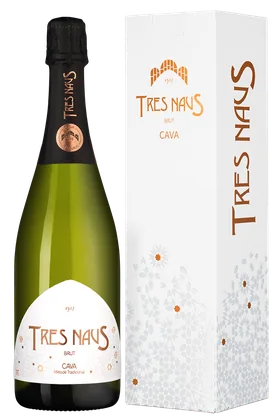 Игристое вино Tres Naus Brut в подарочной упаковке, Cellers Domenys, 0,75 л — Испания
