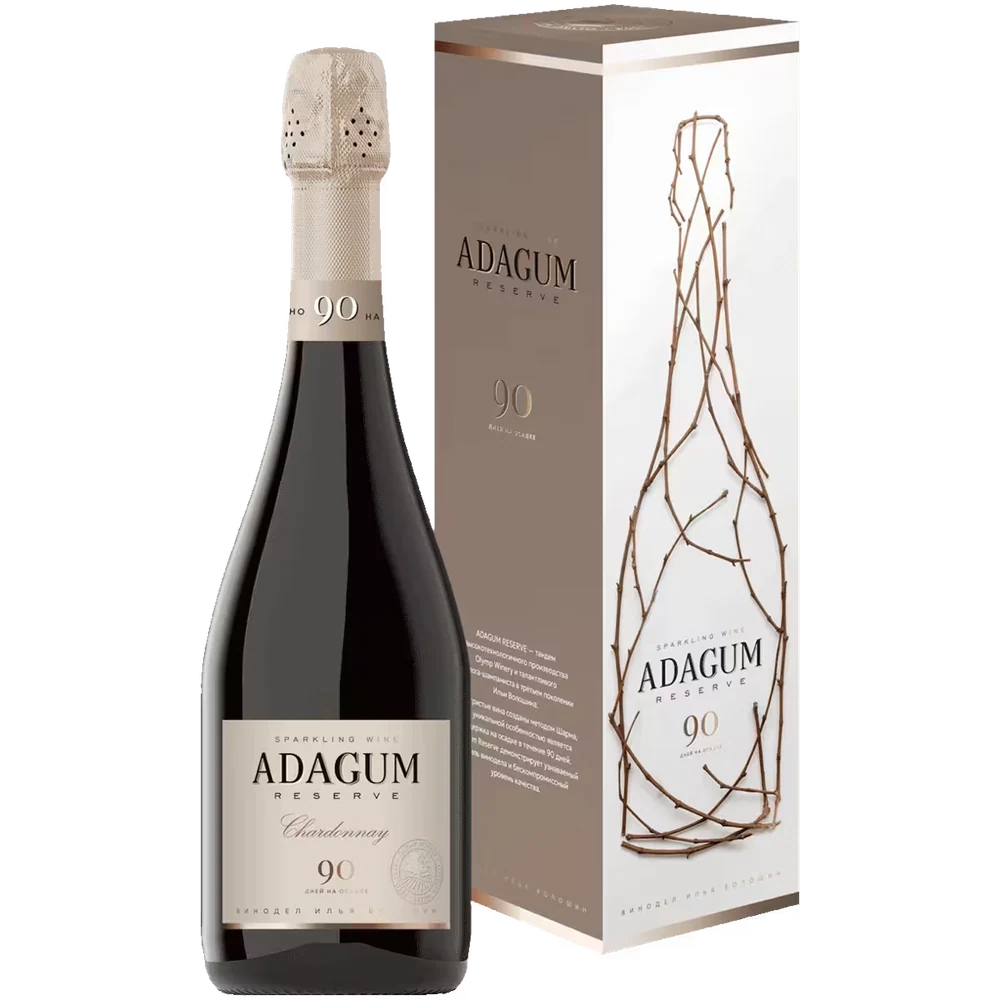 Вино игристое Adagum Reserve Chardonnay белое брют, 0,75 л — Россия