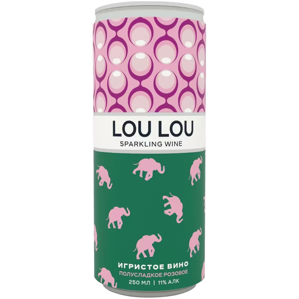 Вино игристое Lou Lou розовое полусладкое, 0,25 л — Россия