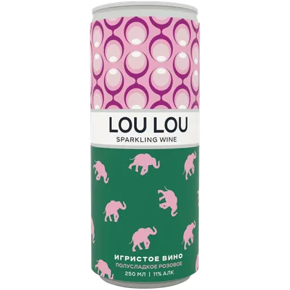 Вино игристое Lou Lou розовое полусладкое, 0,25 л — Россия