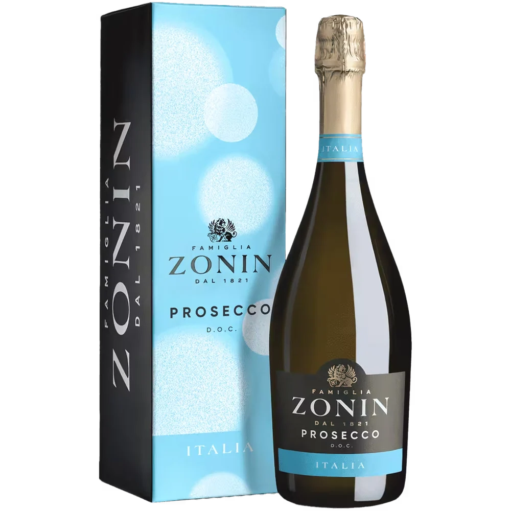 Вино игристое Zonin Prosecco белое брют 0,75 л в подарочной упаковке — Италия
