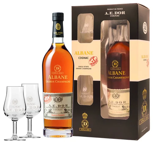 Коньяк A.E.DOR Albane Grande Champagne + 2 glasses 40%, 0,7 л — Франция
