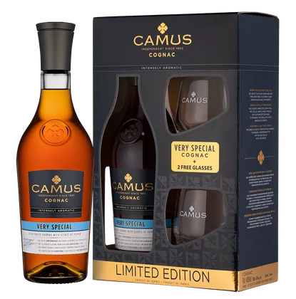 Коньяк Camus VS Intensely Aromatic в подарочной упаковке с 2-мя бокалами, 0,7 л — Франция