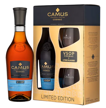 Коньяк Camus VSOP Intensely Aromatic в подарочной упаковке с 2-мя бокалами, 0,7 л — Франция