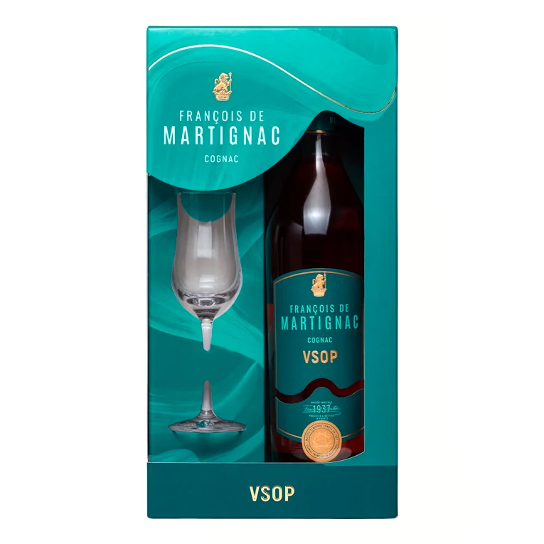 Коньяк Франсуа Де Мартиньяк VSOP (п/к + бокал), 0,7 л — Франция