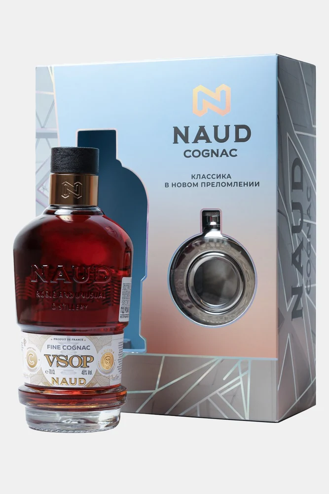 Коньяк Науд VSOP, в подарочной упаковке с фляжкой, 0,7 л — Франция