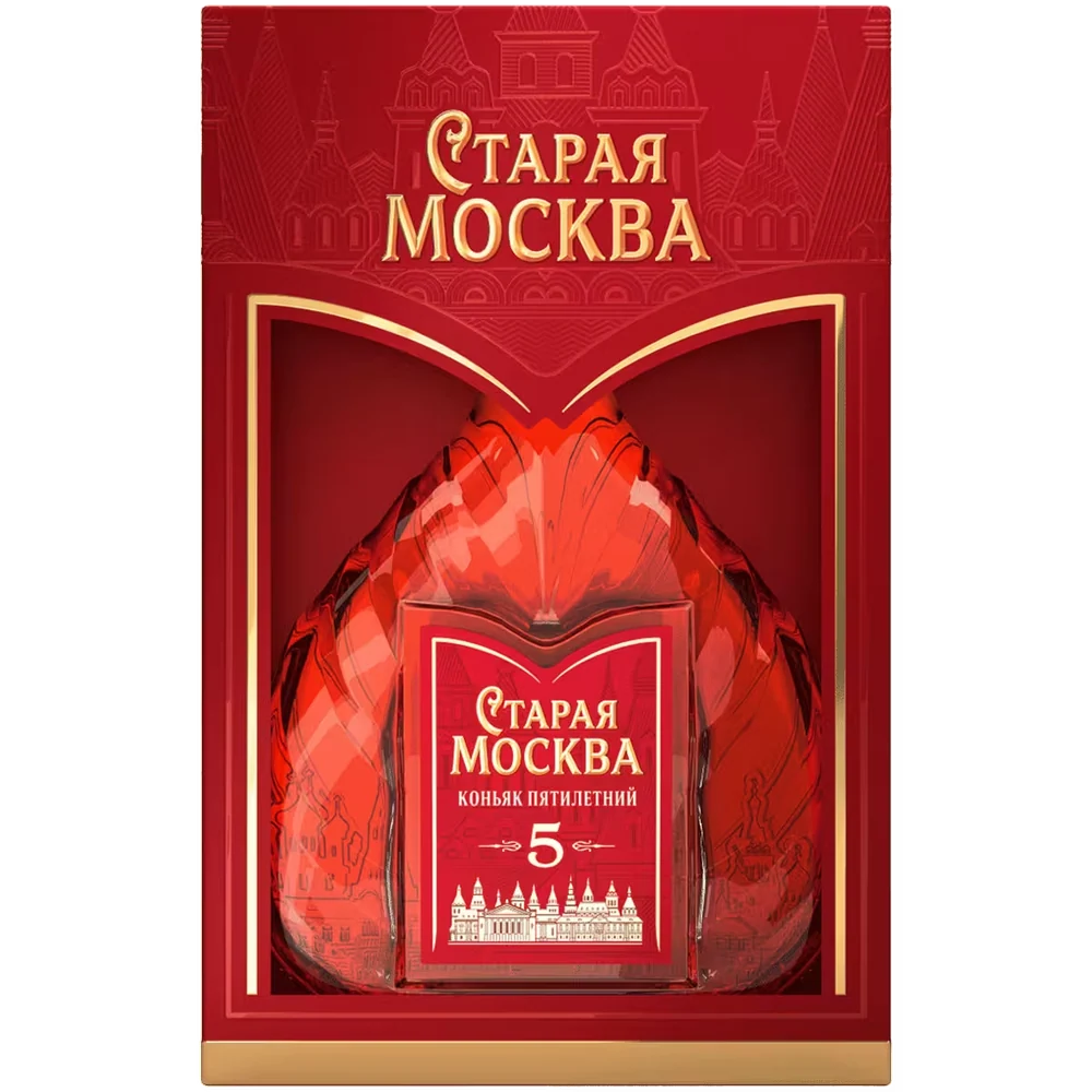 Коньяк Старая Москва 5 лет 0,5 л в подарочной упаковке — Россия