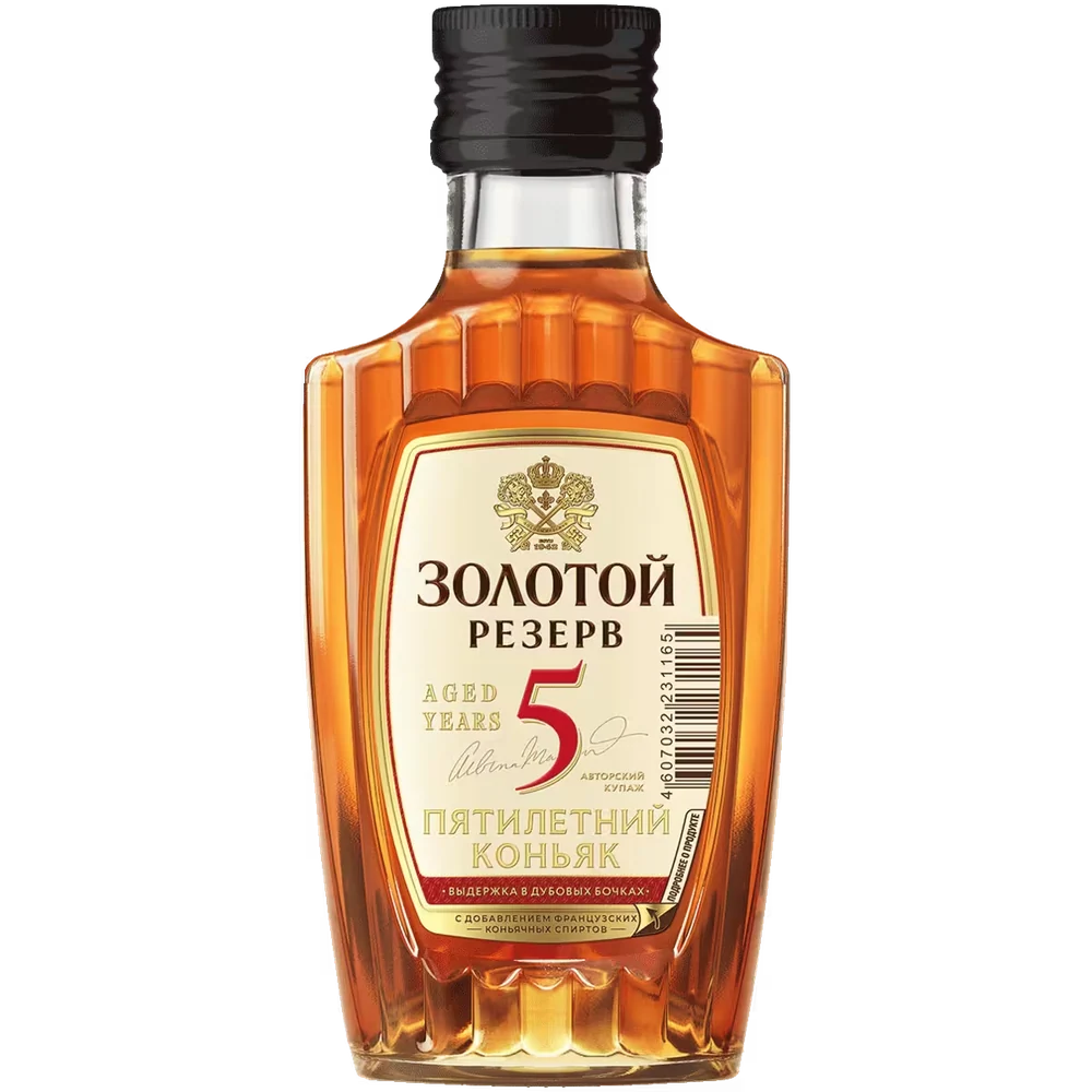 Коньяк Золотой Резерв, 0,1 л — Россия