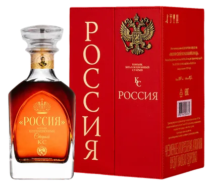 Российский коньяк "Россия" коллекционный в подарочной упаковке, 0,7 л — Россия