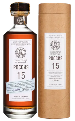 Российский коньяк "Россия" в подарочной тубе, 0,5 л — Россия