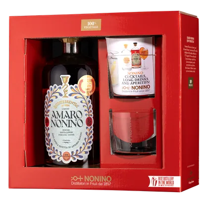 Ликер Quintessentia Amaro в подарочной упаковке c 2-мя стаканами, 0,7 л — Италия
