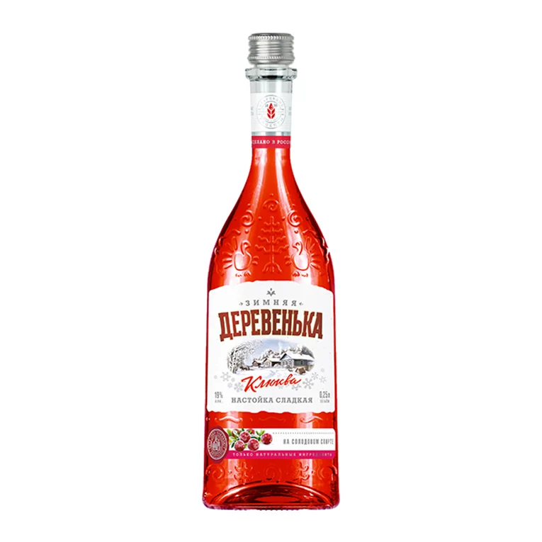Ликёр Настойка сладкая Зимняя деревенька клюква, 0,5 л — Россия