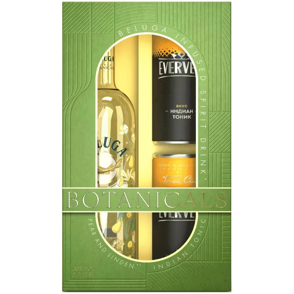 Настойка Beluga Noble Botanicals Pear and Linden 0,7 л в подарочной упаковке + 2 тоника — Россия