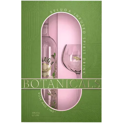 Настойка Beluga Noble Botanicals Rose and Lime 0,7 л в подарочной упаковке + бокал — Россия