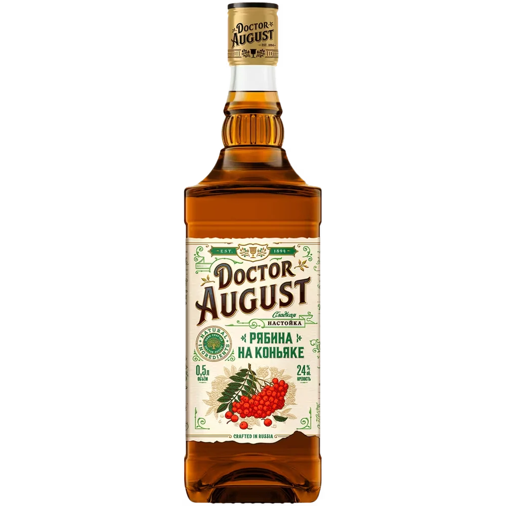 Настойка Doctor August Рябина на коньяке, 0,5 л — Россия