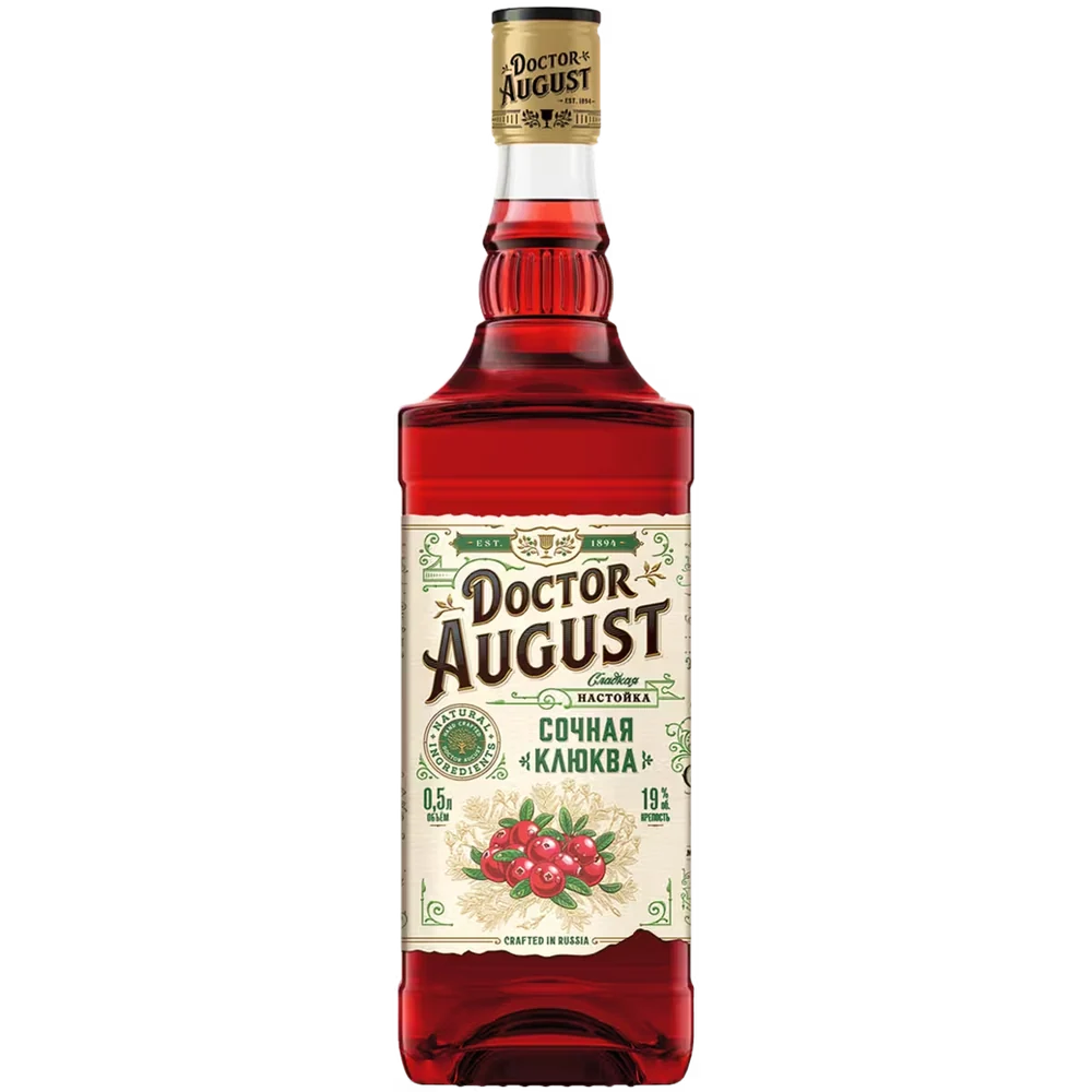 Настойка Doctor August Сочная Клюква, 0,5 л — Россия