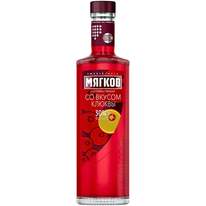 Настойка горькая Мягков со вкусом клюквы, 0,5 л — Россия