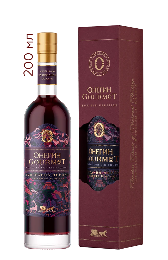 Настойка ягодная сладкая Онегин Gourmet Черная смородина в подарочной упаковке, 0,2 л — Россия