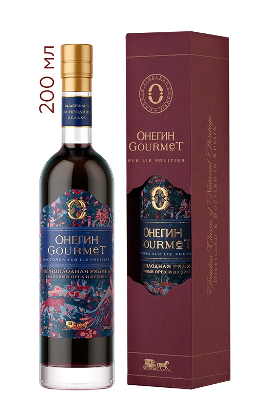 Настойка ягодная сладкая Онегин Gourmet Черноплодная рябина в подарочной упаковке, 0,2 л — Россия